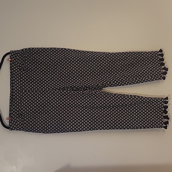 Chico's Womens Stretch Pull On Crop Pants w/Geometric Print & Tassel Hem, S: 2.5 - Picture 1 of 7